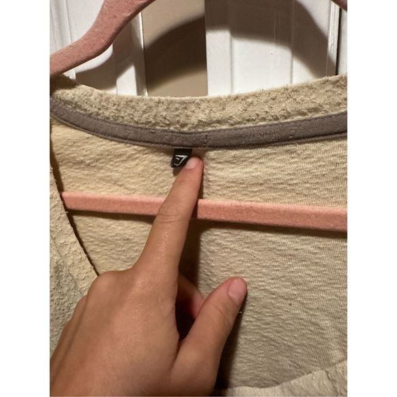 Gymshark Towel Tee Oversized Crop Top Beige Medium - Picture 7 of 8